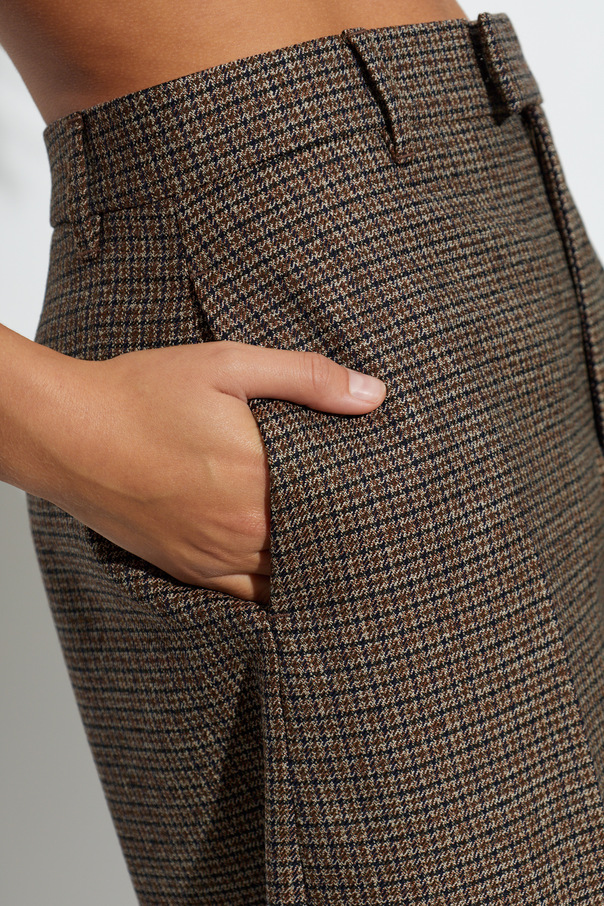 Ami Alexandre Mattiussi Brown Wool Checked Trousers | Women's | Vitkac